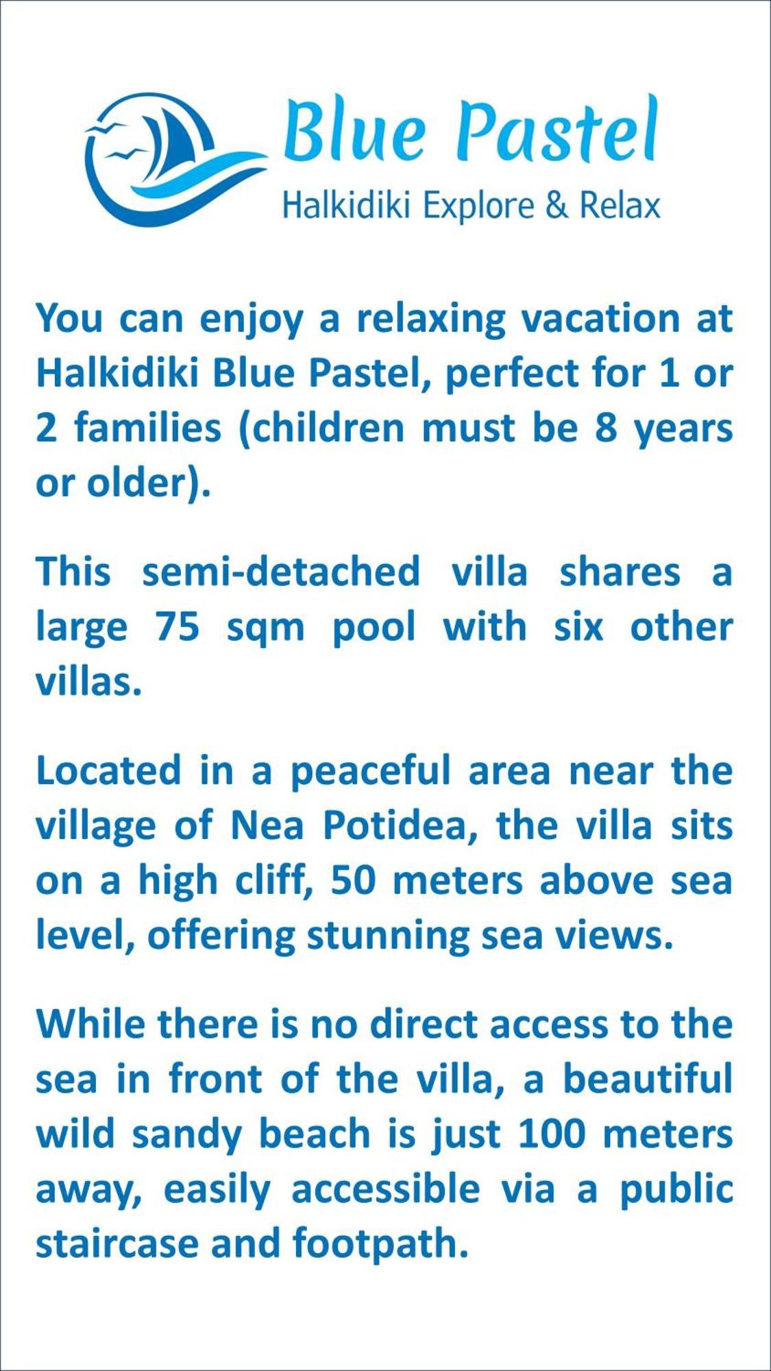 Blue Pastel-cliffside Villa, Shared Pool, Wild Sandy Nearby Hébergement de vacances *